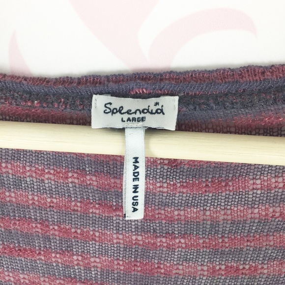 Splendid Stripe Knit Dolman Long Sleeves L - Picture 5 of 6